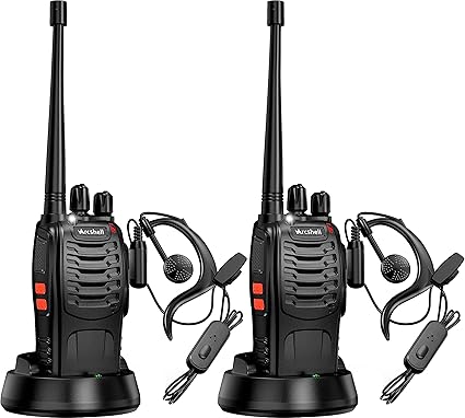 Rechargeable Long Range Two-Way Radios with Earpiece
