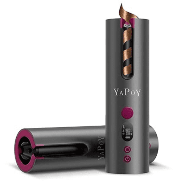 Cordless Automatic Curling Iron Rechargeable Auto Curlers with 5 Temps & Timers