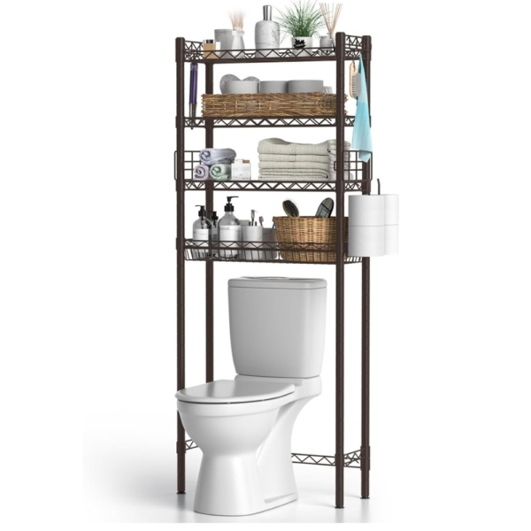 Over Toilet Storage Shelf, 4-Tier Bathroom Organizer Storage Shelves