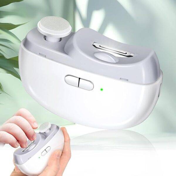 HOUMT Electric Nail Clipper, Electric Baby Nail Clippers with Light Rechargeable Nail Clippers with Storage, Automatic Electric Nail Trimmer Suitable for Babies, Kids, Adults and Seniors