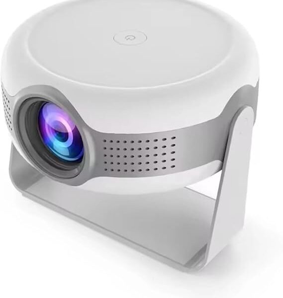 Derovan T269 Pro Android 12 Portable Projector – 4K Support, Native 720P HD, 180° Flip Display, Wi-Fi & Bluetooth, 130″ Screen, Lightweight Travel Projector