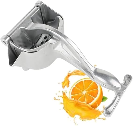 Worldtronics Manual Fruit Juicer Press – Heavy-Duty Citrus Juicer with 3 Size Strainers, Non-Slip Base, Stainless Steel Blades – Hand Juicer for Orange Pomegranate, Easy to Clean