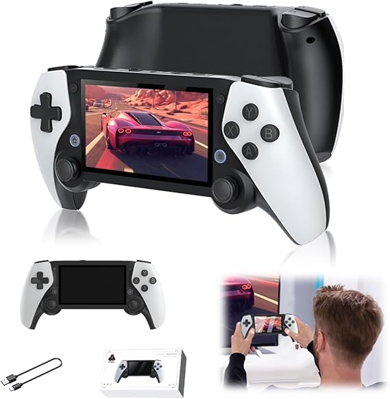 Azonee M25 Retro Handheld Game Console - 3D Joystick Game Console for 4.3" IPS Screen, 3000mAh Battery, 64GB Storage, 20,000+ Pre-installed Games, Supports TV Connection (M25 64G)