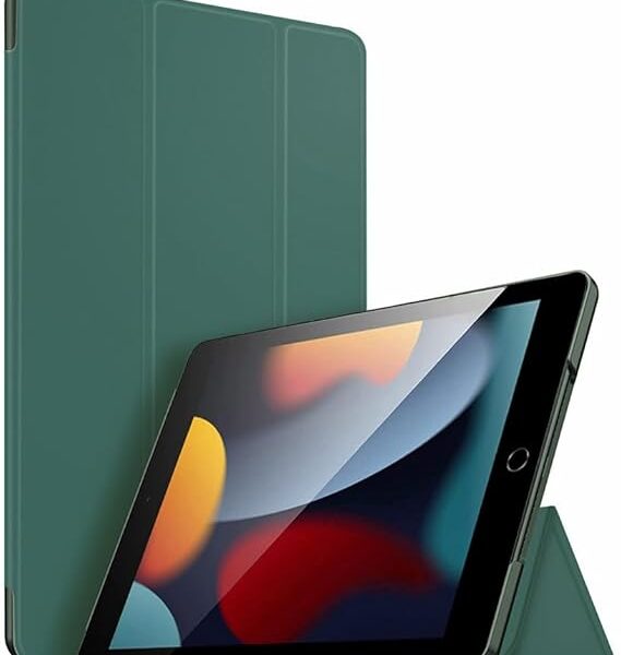 AWH For Apple iPad 10.2 inch 9th/ 8th/ 7th Generation, Smart Magnetic Stand Case, Leather Cover with Magnetic Closure, Anti-Scratch and Lightweight Case (2021/2020/2019) (Emerald Green)
