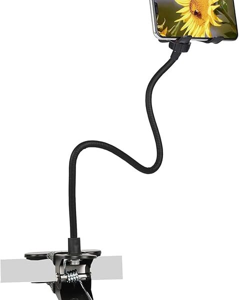 AWH Flexible Long Arm Phone Holder – Sturdy Clip Mount Stand for Bed or Desk, Hands-Free Support for Watching, Streaming & Video Calling