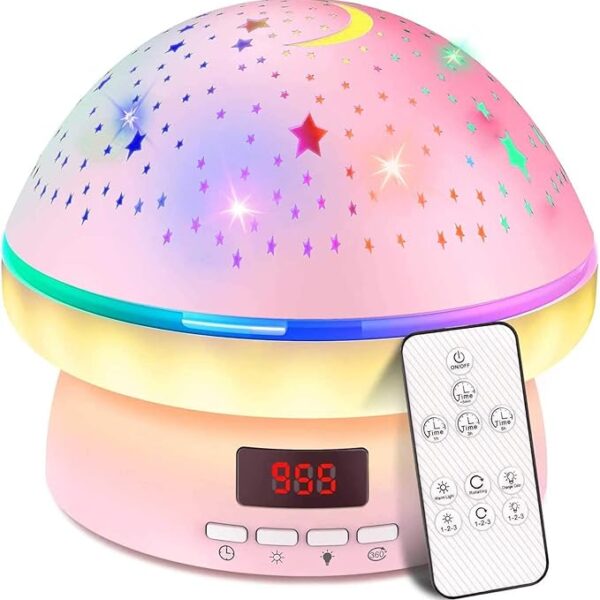 Star Projector for Kids Bedroom,Star Night Light Projector with Timer & Remote Control,Rotating Star Sky Moon Light with 8 Colors Options,Sleep Helper Gift Toys for 2-10 Year Old Girls Boys (Pink)