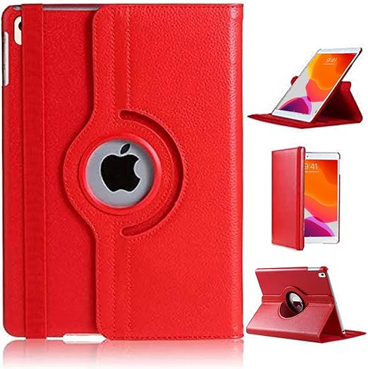 AWH iPad 10.2 Case 8th Gen 2020, iPad 7 Case, iPad 10.2-inch 2019/2020 Case, iPad 7th Generation/8th Generation Case, 360 Degree Leather Smart Folio Case For 7th Gen iPad/iPad 10.2 2020 (Red)