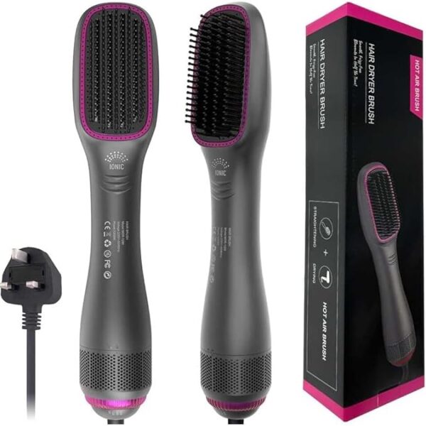 Worldtronics 3 in 1 Hair Dryer Brush and Styler, Professional Negative Ions Air Brush, Blow Dryer Comb, Suitable for Straight and Curly Hair, Achieve Salon Styling Volume Blow Dryer Brush Hair Styler