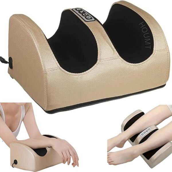 HOUMT Electric Foot Massager with Heating Function, Foot and Calf Massager with Massage Roller Relaxes Leg Muscles Improves Blood Circulation Deep Tissue Massager for Foot Gift for Mom Dad