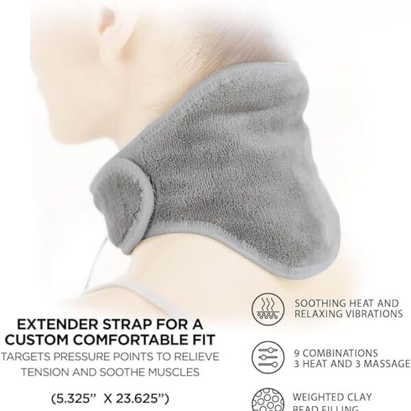 Electric Heating Pad for Neck, Back, Shoulder Pain Relief – 6 Heat Levels & 3 Vibration Modes, Auto Shut Off, Moist Heat Therapy, Physiotherapy Pad, 42x58cm, Fast Heating Wrap