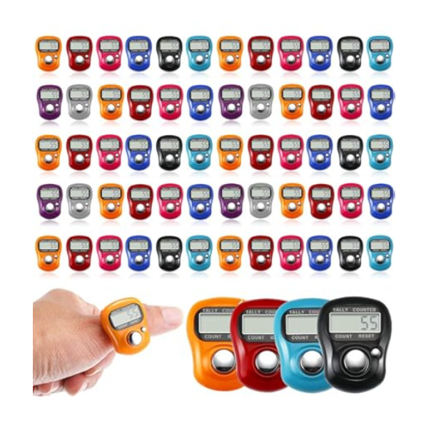 Tasbih Finger Tally Counter Islamic Multi Color Mini Held Box of 25 pieces