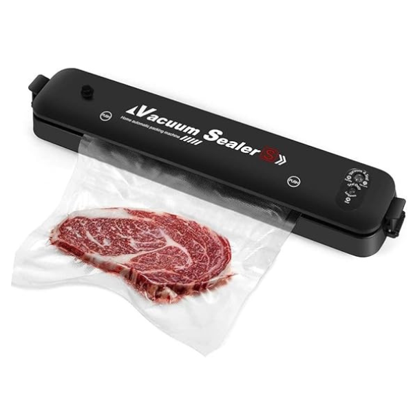 Vacuum Sealer Machine 2025 Upgraded Automatic Food Sealer Machine with 10 Sealing Bags Food Vacuum Air Sealing System for Food Preservation Storage Saver Easy to Clean | Safety Certified