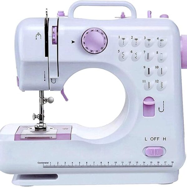 New Mini Sewing Machine, Portable Household Sewing Machine for Beginners, Double Threads and Two Speed-Multi-function Mending Machine with Foot Pedal for Kids, Women, Travel and Quick Sewing (ELT 02)