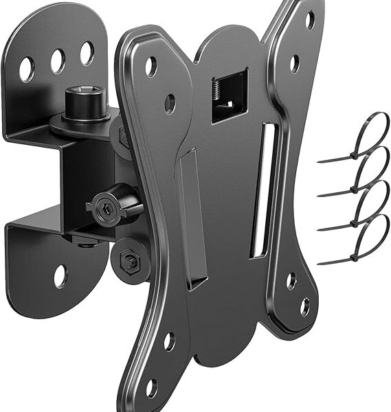 PUTORSEN 13-30 32 inch TV Wall Bracket(32 inch Only fits VESA 100x100mm), Tilt Swivel Wall TV bracket for LCD LED Screens & Monitors, TV Monitor Wall Mount, VESA 75x75/100x100mm, Max Load 55lbs, Black