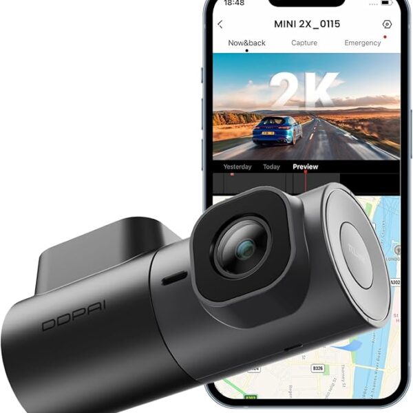 DDPAI 2K Dash Cam,QHD 1440P Car Dash cam Front,Dash Camera for Cars,5G WiFi,AI-ISP Night Vision,360°Rotatable,Smart APP, ADAS,WDR, AOV 20 Day Parking Monitoring, Support 256GB TF Cards, MINI2X