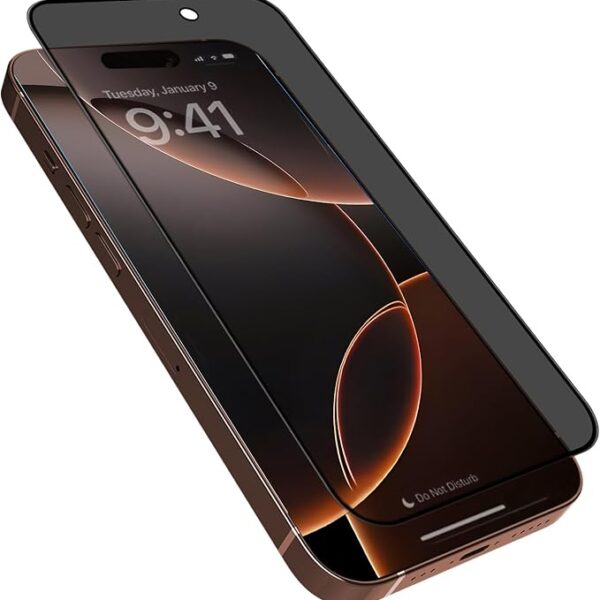 BRAVE Premium 2.5D Anti-Spy Privacy Screen Protector, Anti-Scratch Screen Protector with Easy Installation Tray, Bubble Free 9h Tempered Glass HD Protector Glass Compatible with iPhone 16 Pro Max