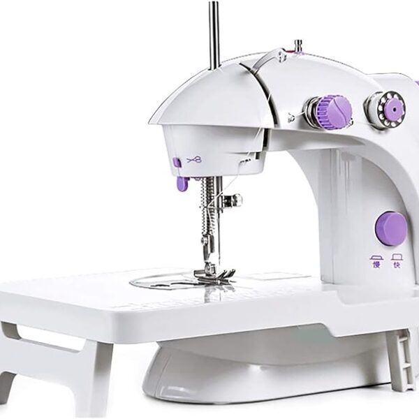 New Mini Sewing Machine, Portable Household Sewing Machine for Beginners, Double Threads and Two Speed-Multi-function Mending Machine with Foot Pedal for Kids, Women, Travel and Quick Sewing (ELT 03)