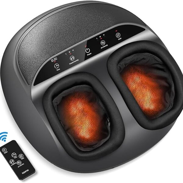 RENPHO Shiatsu Foot Massager with Heat, Feet Massager for Neuropathy Plantar Fasciitis Relief, FSA Eligible, 3 Heat Levels Foot Massage with Wireless Control, Birthday Gifts for Women Men, Size 13