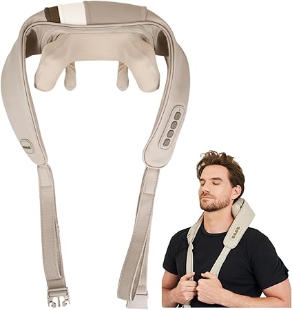 Mebak N1 Neck Massager with Heat, Neck and Shoulder Massager - Deep Tissue Kneading Massage Pillow for Back, Legs and Waist Muscle Pain Relief - Home, Office & Car Use
