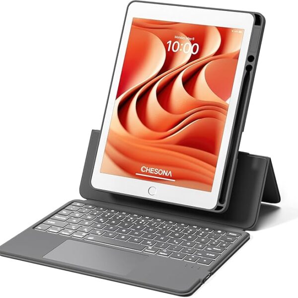 Worldtronics Compatible With iPad 9th Generation Case with Keyboard and Touchpad, Rugged Backstand Keyboard for iPad 10.2" 9th/8th/7th Gen, Magnetic Removable Case, 15°-180° Adjustable Stand