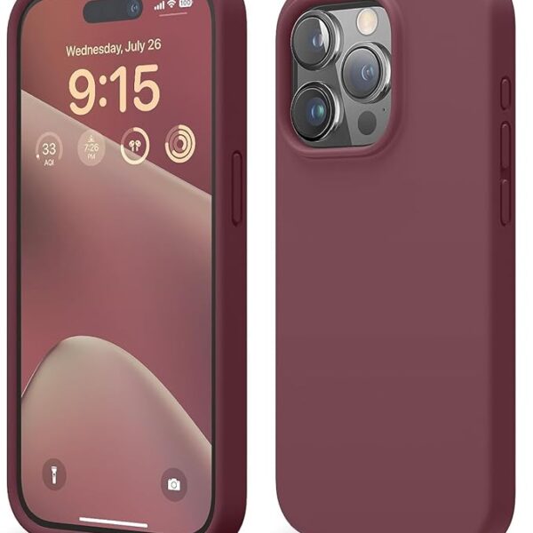 Generic Soft Silicone Case for iPhone 16 Pro | Slim Fit, Shockproof, Maroon