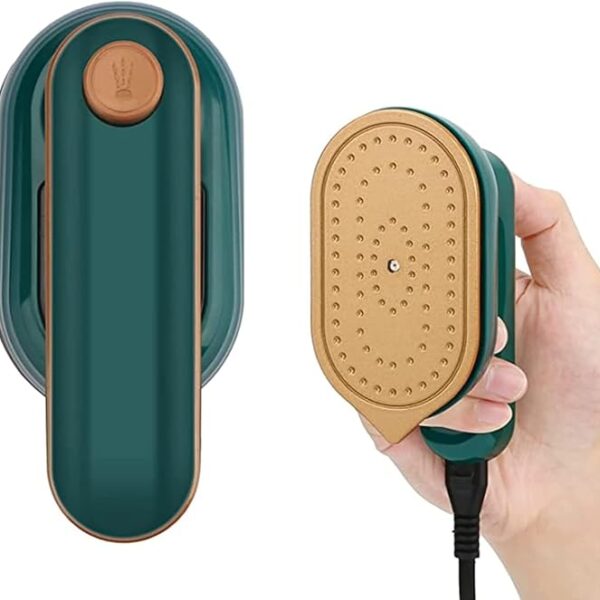 Generic Mini Iron Steamer with 180° Rotation, Portable Dry & Wet Clothes Ironing for Home, Travel, Sewing & Crafting, Folding Design, Green