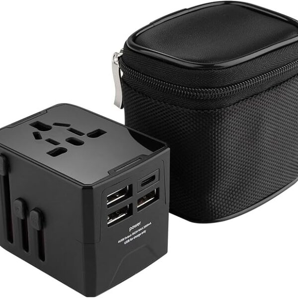 Zarkons Universal Travel Adapter with Dual USB Ports, International Power Converter with Carrying Case,. Multifunctional conversion plug. Smart plug. Travel USB converter