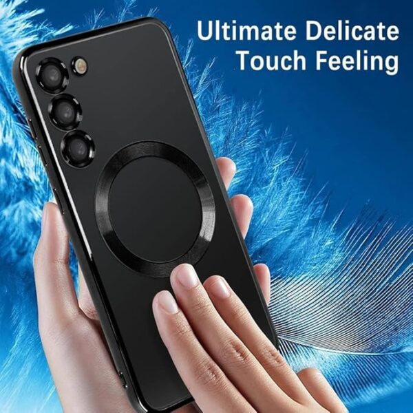 New Magnetic Clear Case for Samsung Galaxy S24 with Camera Lens Protector Mag safe Compatible Electroplated Soft TPU Shockproof Anti-Scratch