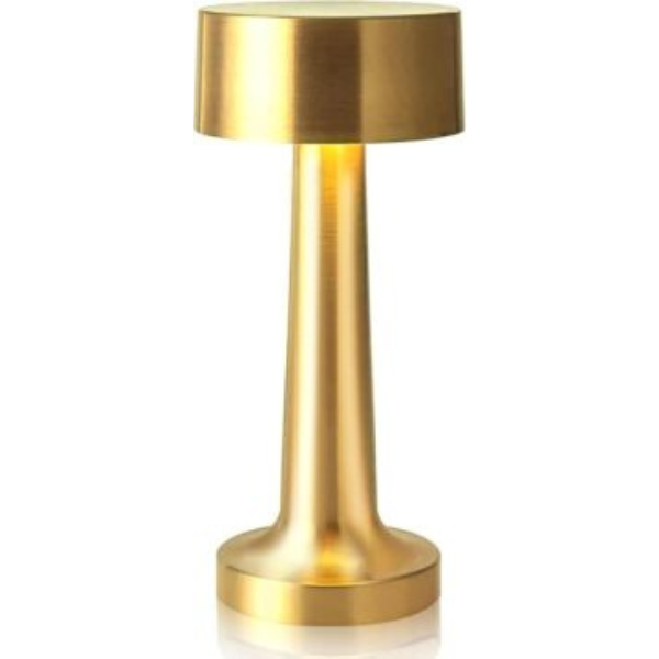 Glivpny LED Rechargeable Portable Cordless Table Lamp with 3-Levels Brightness,Touch Lamp,Nightstand Lamp,Bedside Lamp for Indoor Outdoor Restaurant Bar Coffee Shop(Gold-Dumbbell)